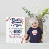 Invitation Rookie de l'année Baseball premier 1er anniversair (Debout devant)