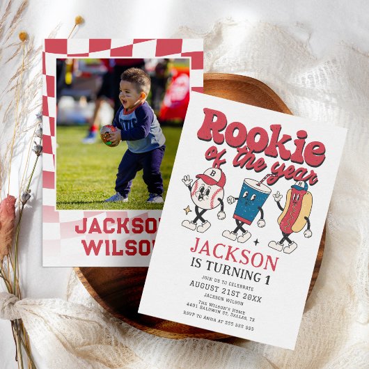 Invitation Rookie de l'année Baseball Super 1er anniversaire