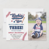 Invitation Rookie de l'année Baseball troisième 3e anniversai (Devant)