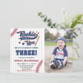 Invitation Rookie de l'année Baseball troisième 3e anniversai (Debout devant)