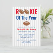 Invitation Rookie De L'Année Football 1Er Anniversaire (Debout devant)
