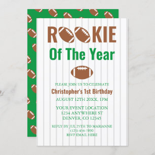 Invitation Rookie De L'Année Football 1Er Anniversaire