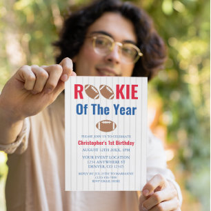 Invitation Rookie De L'Année Football 1Er Anniversaire