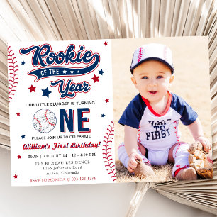Invitation Rookie De L'Année Premier Anniversaire Baseball Pa
