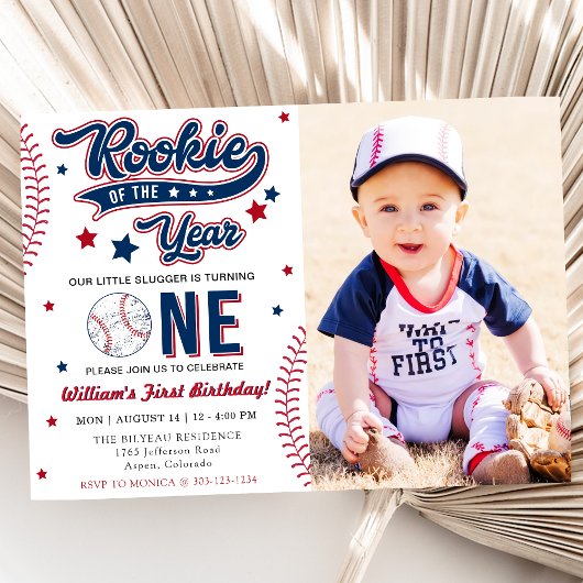Invitation Rookie De L'Année Premier Anniversaire Baseball Pa