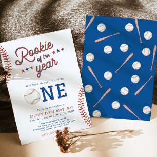 Invitation Rookie de l'année Première fête de baseball annive