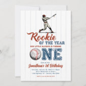 Invitation Rookie of the Year Baseball 1st Birthday (Devant)