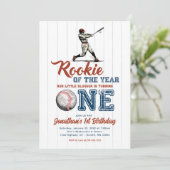 Invitation Rookie of the Year Baseball 1st Birthday (Debout devant)