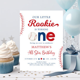 Invitation Rookie tournant un premier anniversaire de basebal