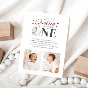 Invitation Rookie Twins 1er anniversaire - Deux photos