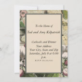 Invitation Rooster Garden Flower Papillon Art (Dos)