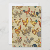 Invitation Rooster Poulet de la ferme Pays Animal (Dos)
