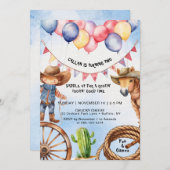 Invitation Rootin' Tootin' Bonne heure Anniversaire Invitatio (Devant / Derrière)