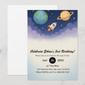 Invitation Roquette d'aquarelle dans l'espace extra-atmosphér (Devant / Derrière)