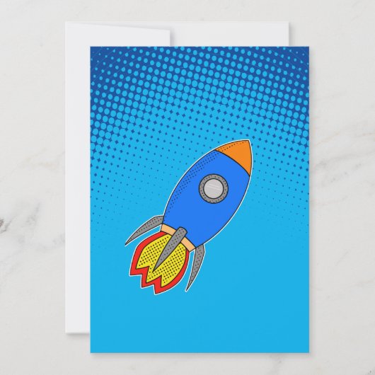 Invitation Roquette De Dessin Dans Le Ciel Bleu Gradient (Devant)