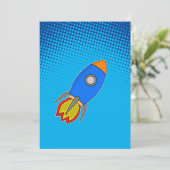 Invitation Roquette De Dessin Dans Le Ciel Bleu Gradient (Debout devant)