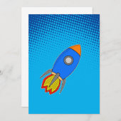 Invitation Roquette De Dessin Dans Le Ciel Bleu Gradient (Devant / Derrière)