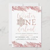 Invitation RORY Blush Winter OnderLand Pine 1er anniversaire (Devant)