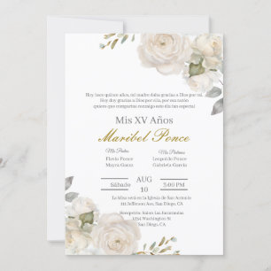 Invitation Rosa blanca Quinceanera