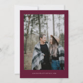 Invitation ROSA Bourgogne et marine Floral Winter Wedding (Dos)