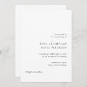 Invitation Rosa Elegant Mariage moderne (Devant / Derrière)