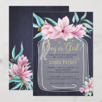 Rosa floral rustique bocal mason doré révélation d