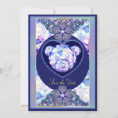 Invitation Rosace bleu ou rouge pour bébé&enfant (Devant)