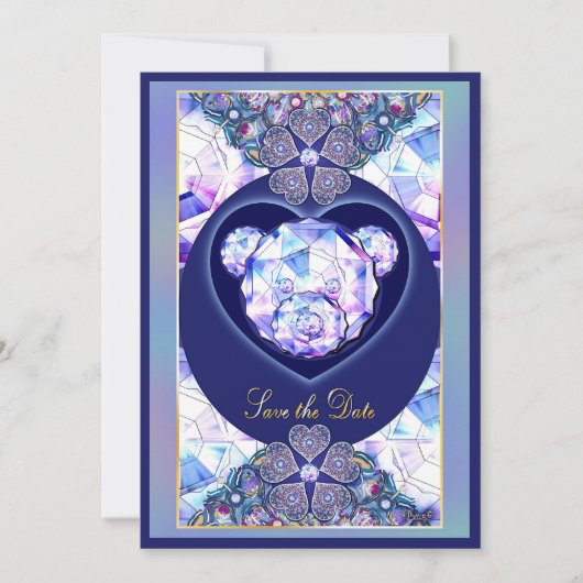 Invitation Rosace bleu ou rouge pour bébé&enfant (Devant)