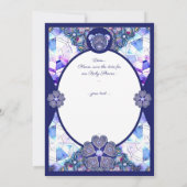 Invitation Rosace bleu ou rouge pour bébé&enfant (Dos)