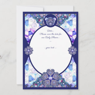 Invitation Rosace bleu ou rouge pour bébé&enfant