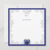 Invitation Rosace bleue et flocon de neige (Dos)