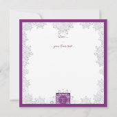 Invitation Rosace rouge cardinale et flocon de neige (Dos)