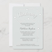 Invitation Rosaire de Christening sur Poudre Bleu (Devant)