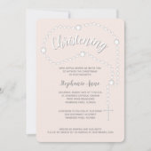 Invitation Rosaire de Christening sur rose (Devant)