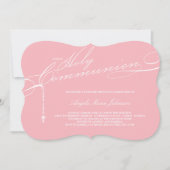 Invitation Rosaire moderne Première Sainte Communion Photo Re (Devant)