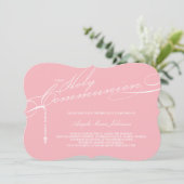 Invitation Rosaire moderne Première Sainte Communion Photo Re (Debout devant)