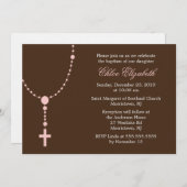 Invitation Rosaire rose (Devant / Derrière)