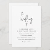 Invitation Rosalind Typographie moderne Mariage élégant (Devant / Derrière)