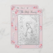 Invitation Rosary Prayer Card with my Original Drawing  (Devant / Derrière)