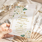 Invitation Rosas Blancas para Bautizo & Primer Añito