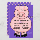 Invitation rosâtre de porc (Devant / Derrière)