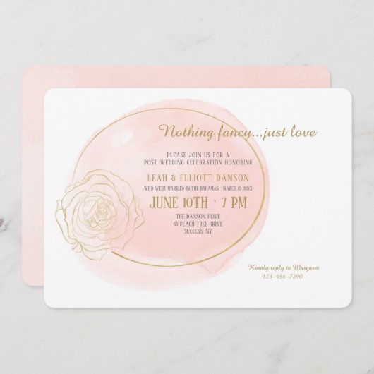 Invitation Rose (Devant / Derrière)