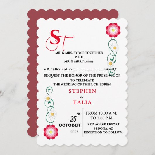 Invitation Rose (Devant / Derrière)