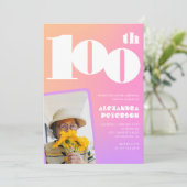 Invitation rose 100e anniversaire pour sa Retro Ph (Debout devant)