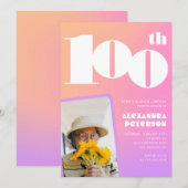 Invitation rose 100e anniversaire pour sa Retro Ph (Devant / Derrière)