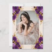 Invitation rose 16 ans princesse violet et or (Dos)