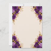 Invitation rose 16 ans princesse violet et or (Dos)