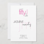 Invitation Rose 50 ans & Incroyable Monogramme moderne Annive (Devant)
