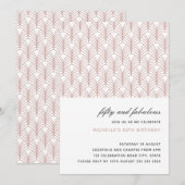 Invitation Rose 50 et fabuleux Art Déco 50e anniversaire (Devant / Derrière)