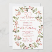 Invitation Rose 50 & Fabulous 50th Birthday Garden Tea Party (Devant)